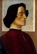 BOTTICELLI, Sandro Portrait of Giuliano de- Medici Spain oil painting artist